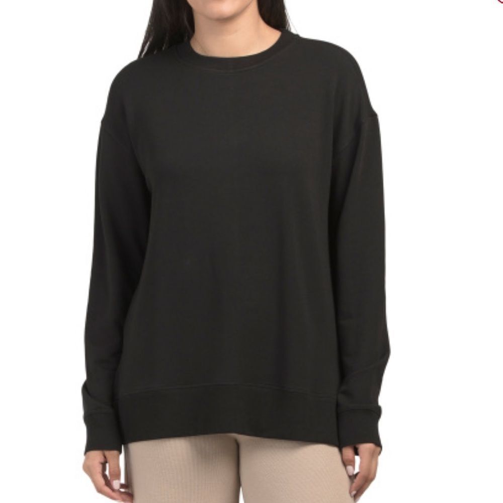 BOODY Black Weekend Crew Organic Cotton Blend Light Sweatshirt Pullover
